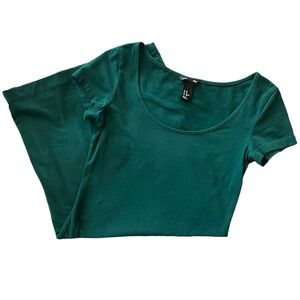 🌻 H&M Basics Green Short Sleeve Bodycon Dress